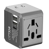 USB International Travel Adapter with Type-C to USB 3.1 Adapter | Universal Adapter with Dual USB Ports | Built-in Safety Features | Durable Travel Accessory for All Devices